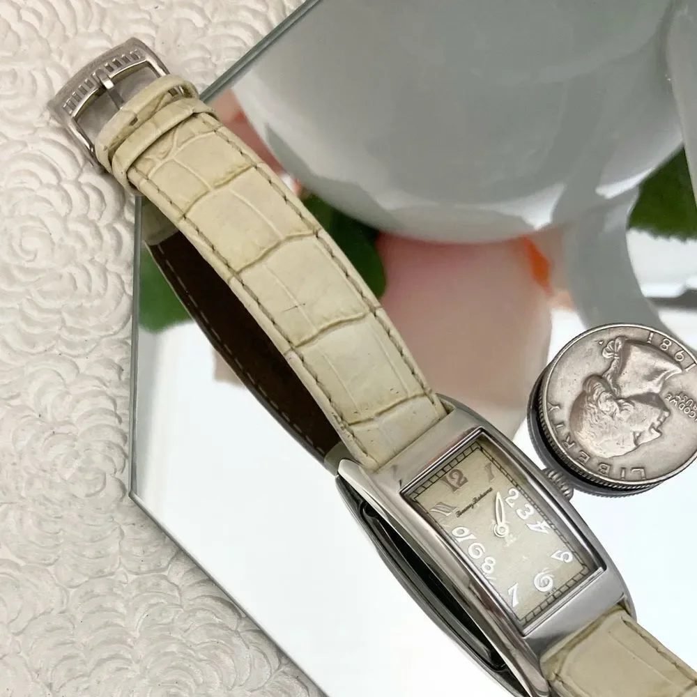 Tommy Bahama Sterling Silver Curvex Tank Style Ladies Swiss Quartz Watch